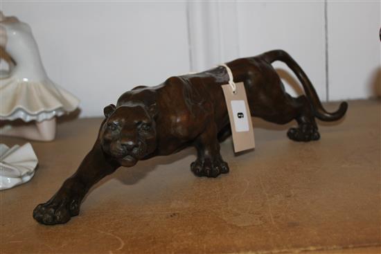 After Barye - bronze model of a panther